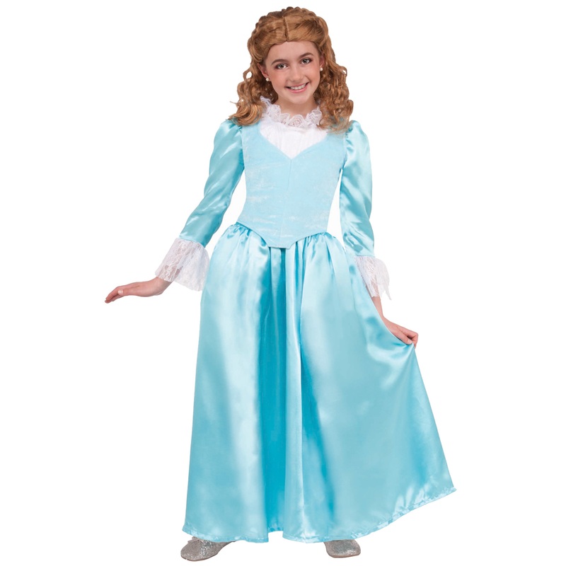 Blue Colonial Lady  Child Costume (Large) Large (12-14)