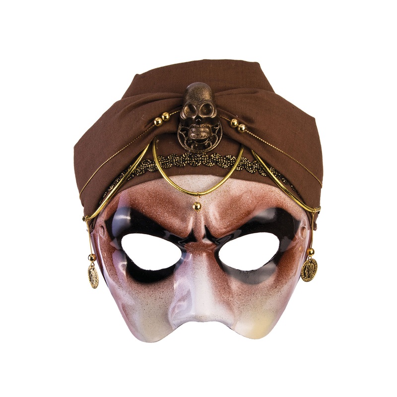 Male Fortune Teller Mask with Scarf (Brown) Standard
