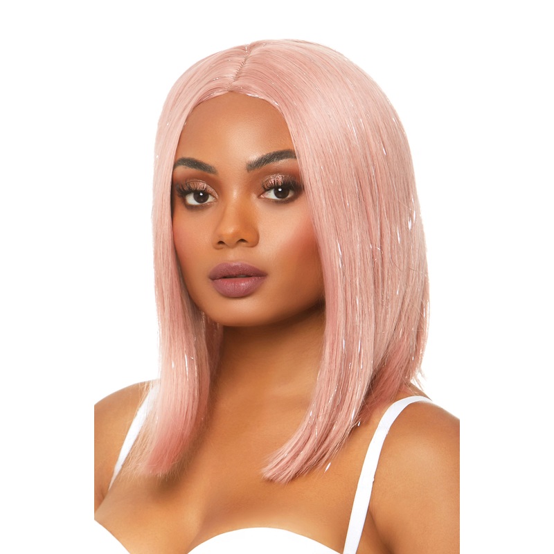 Tinsel Bob Adult Wig Pink