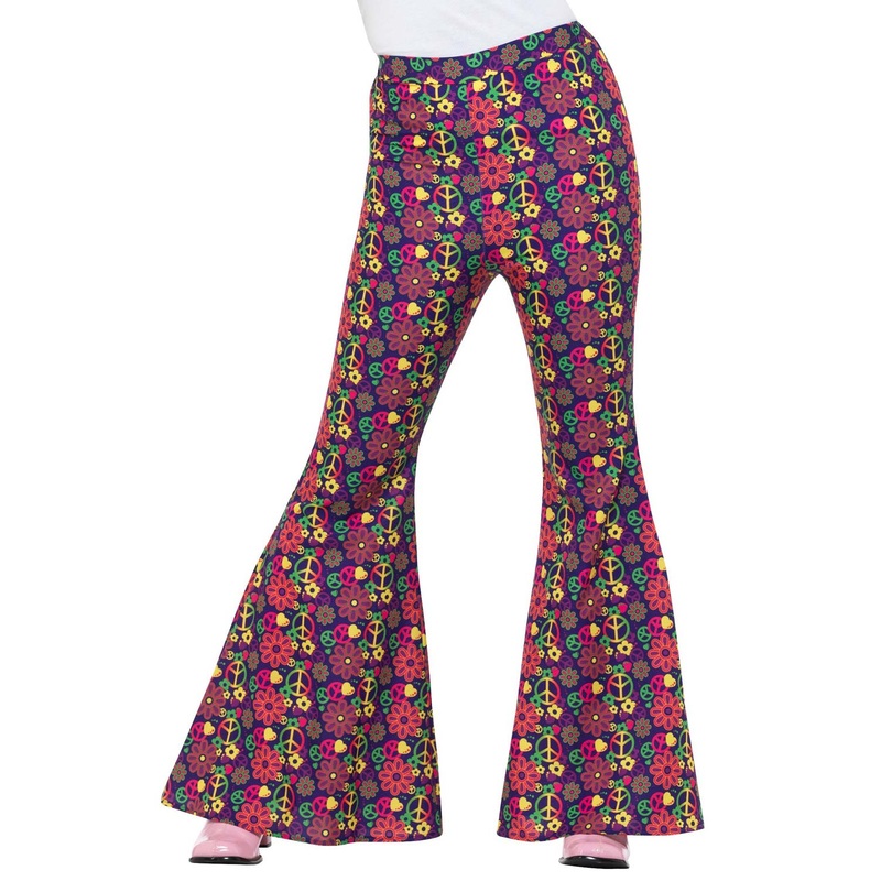 60s Psychedelic CND Flared Trousers Adult Costume Small