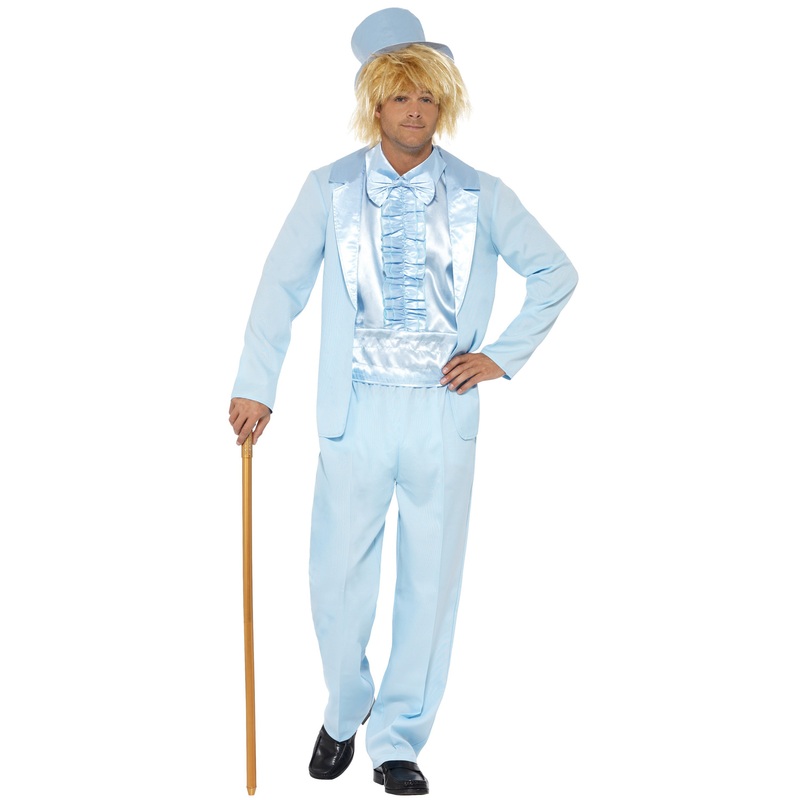 90s Stupid Blue Tuxedo Adult Costume Medium