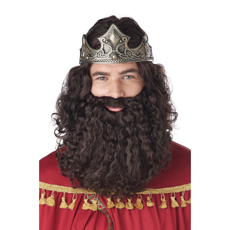 Biblical King Adult Wig and Beard (Brown) Standard