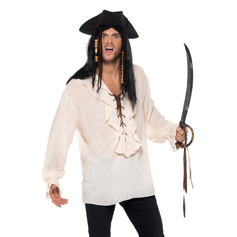 Pirate Shirt Adult Costume (Ivory) Medium