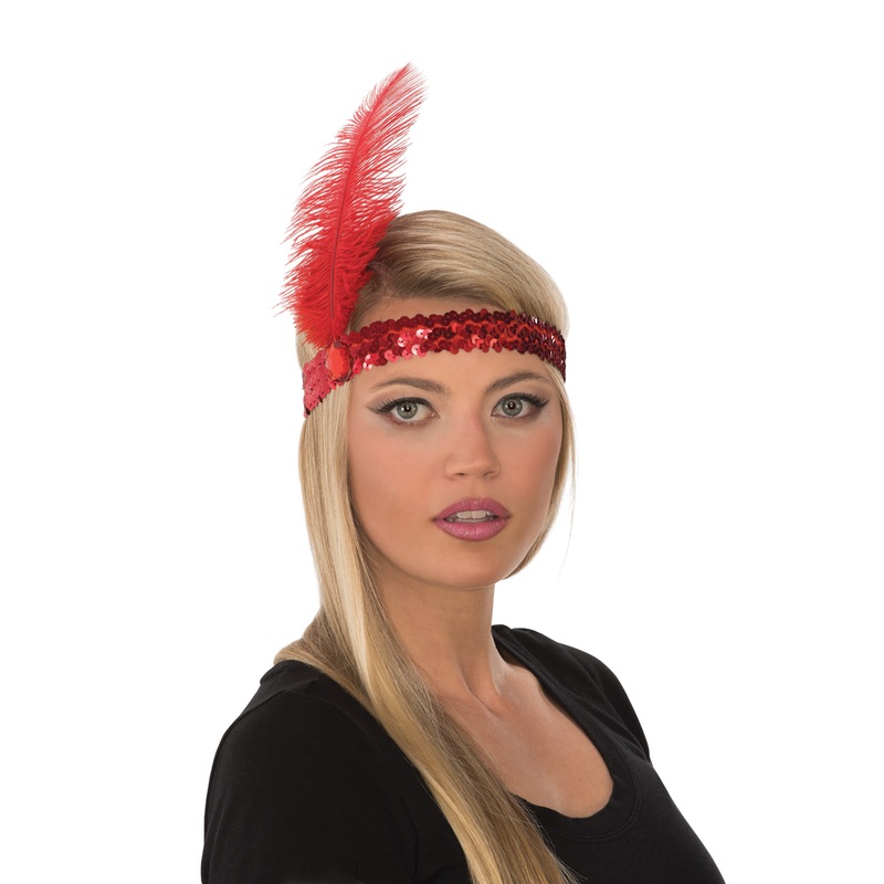 Red Flapper Headband Standard