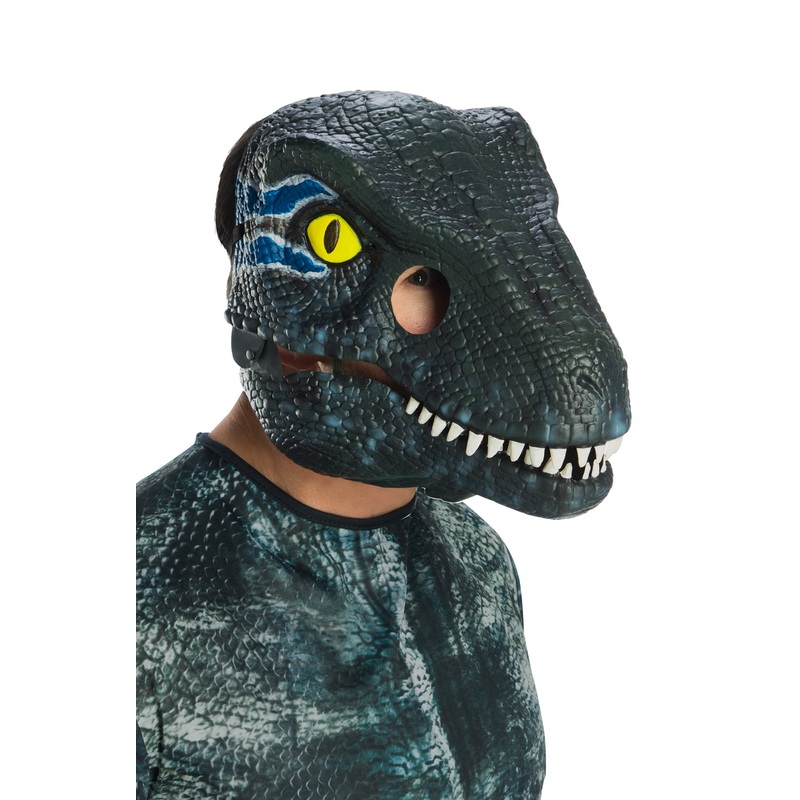Velociraptor Blue Movable Jaw Adult Mask Standard