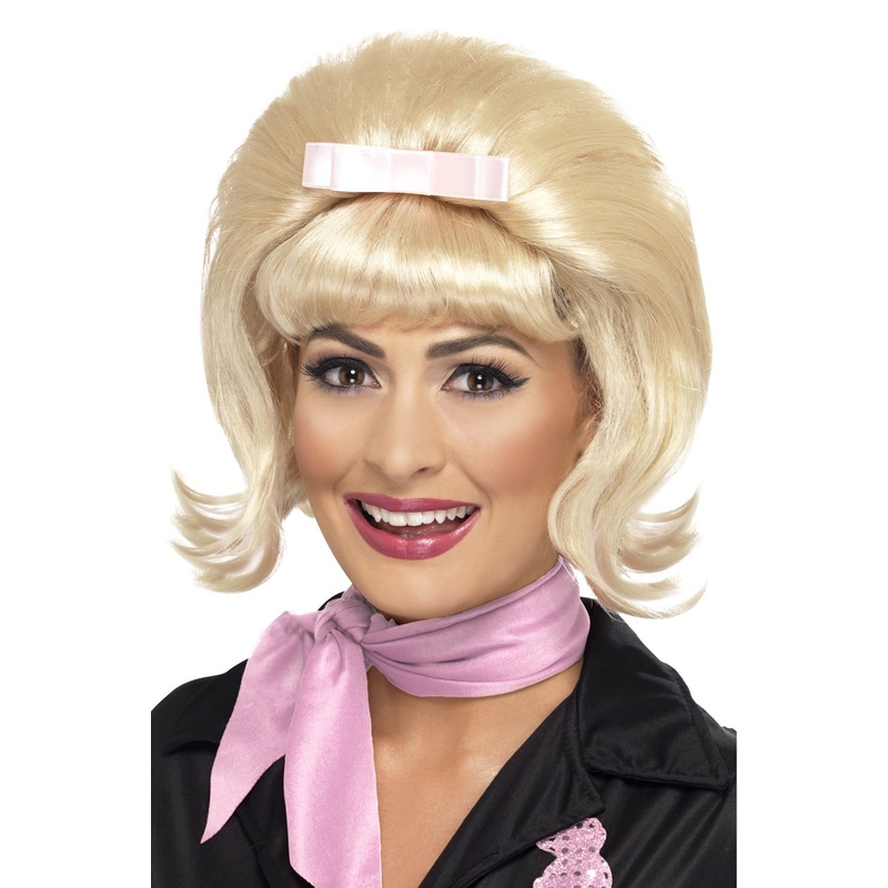 50s Flicked Beehive Bob Adult Wig (Blonde) Standard