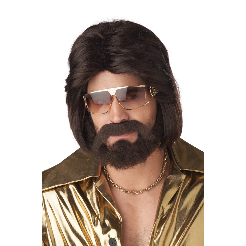 Sexy 70's Man Adult Wig Beard and Moustache Standard