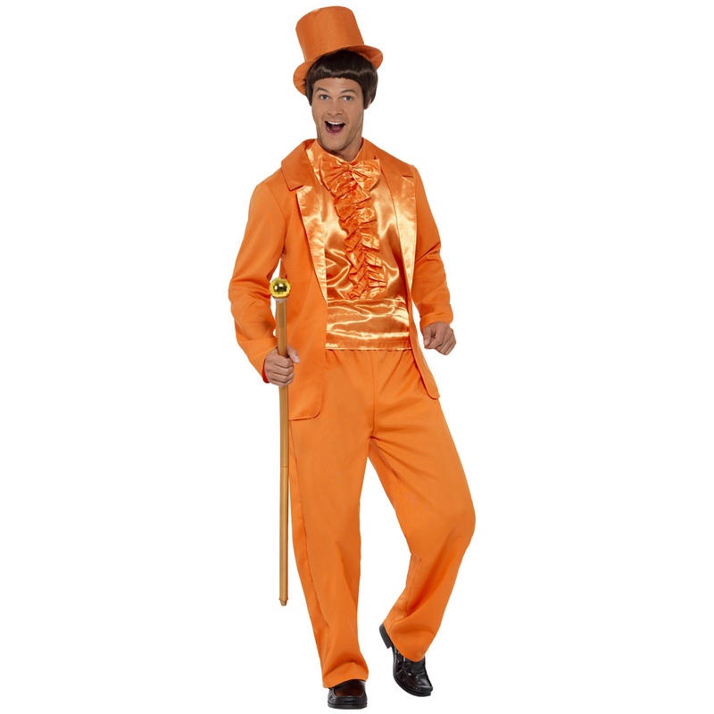 90s Stupid Orange Tuxedo Adult Costume Medium