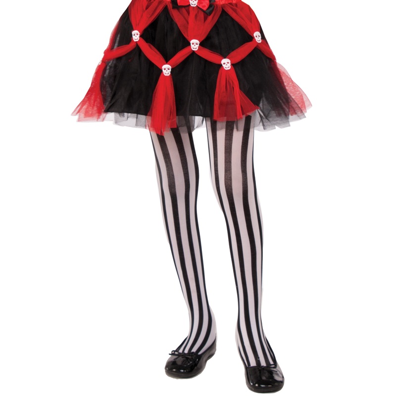 Adult Striped Tights (Black/White) Standard