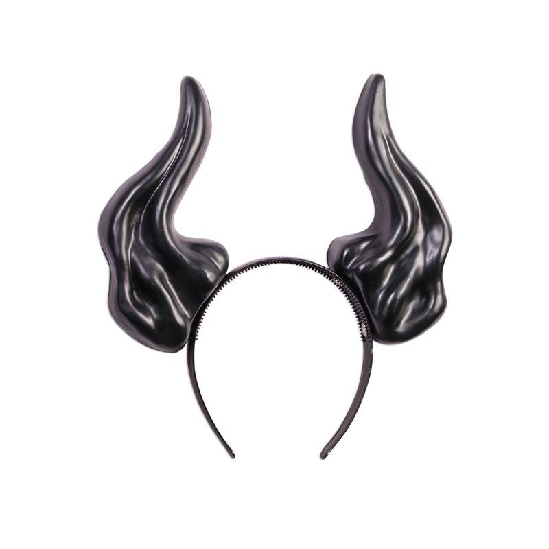 Black Demon Horns Headband Standard