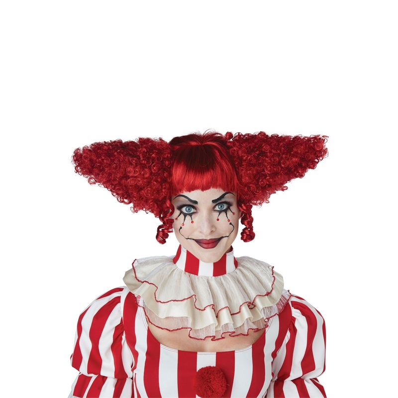 Creepy Clown Adult Wig (Red) Standard