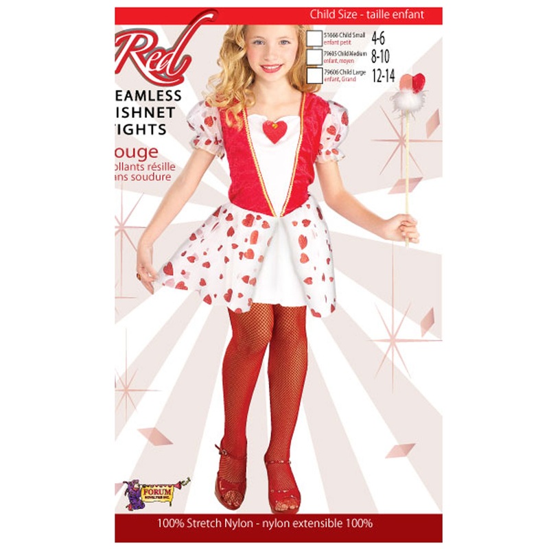 Red Child Fishnet Tights (Large) Large