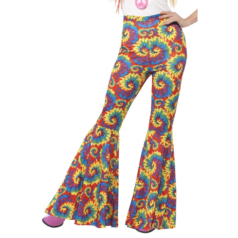 Tie Dye Flared Trousers Adult Costume Medium