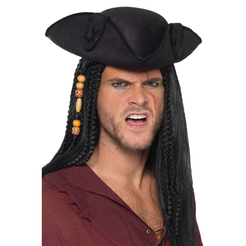 Tricorn Pirate Captain Hat (Black) Standard