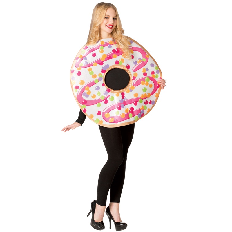 White Frosted Donut Adult Costume One Size