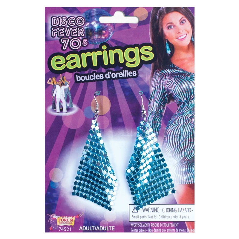 Disco Drop Earrings (Blue) Standard