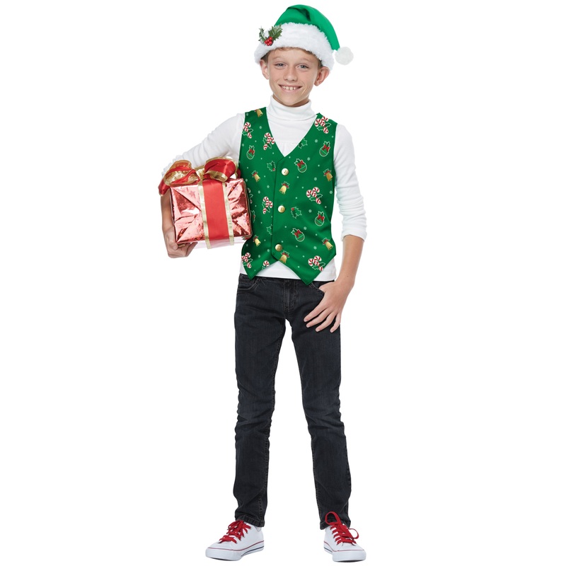 Holiday Vest Child Costume (Green) Small