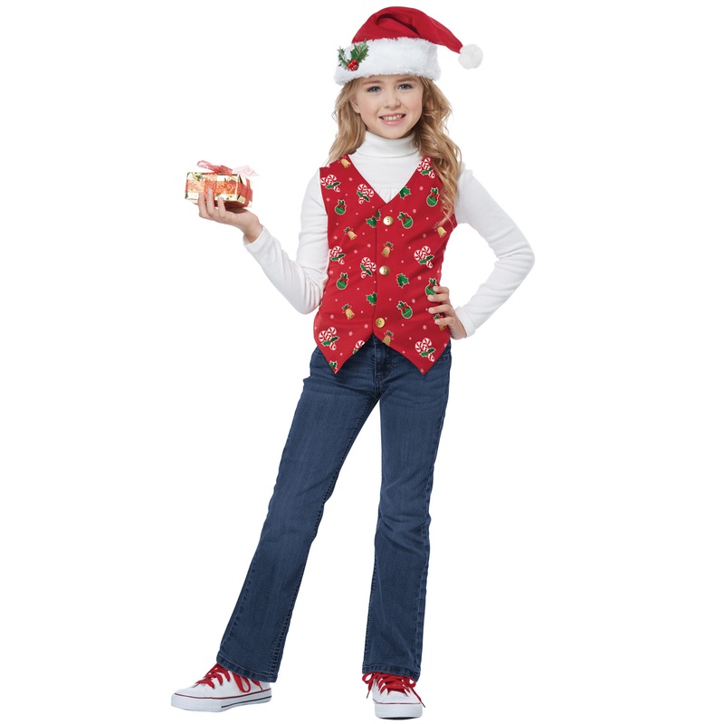Holiday Vest Child Costume (Red) Small