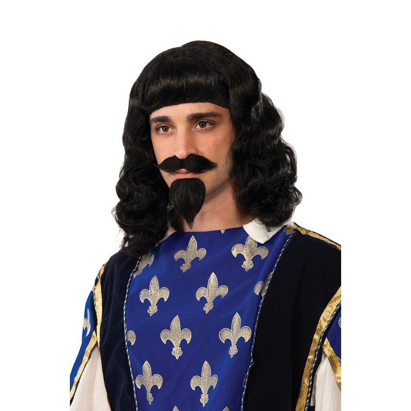 Musketeer Adult Wig, Beard & Moustache Set Standard