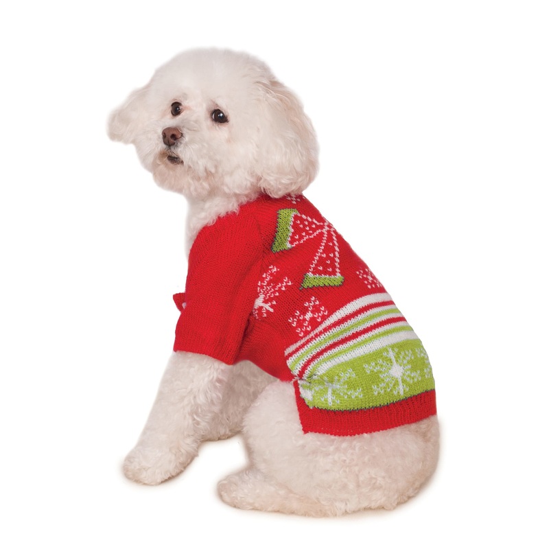 Ugly Sweater With Bow Pet Costume Small