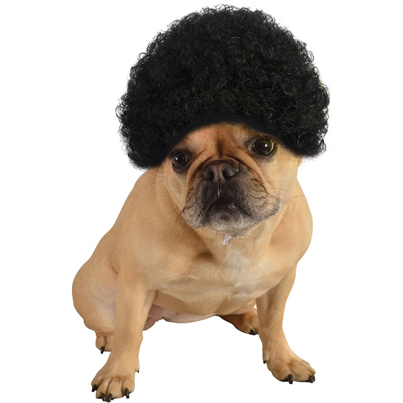 Black Afro Pet Costume Small/Medium