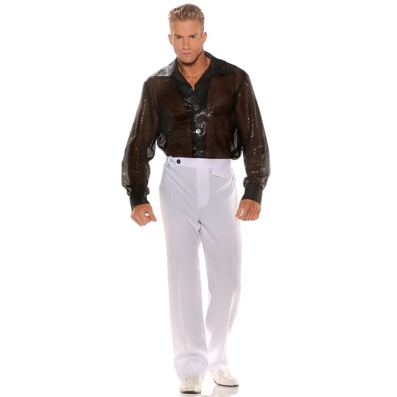 Black Sequin Shirt Adult Costume One Size