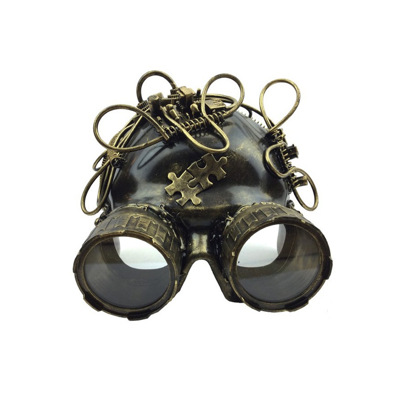 Steampunk Goggles Helmet (Gold) Standard
