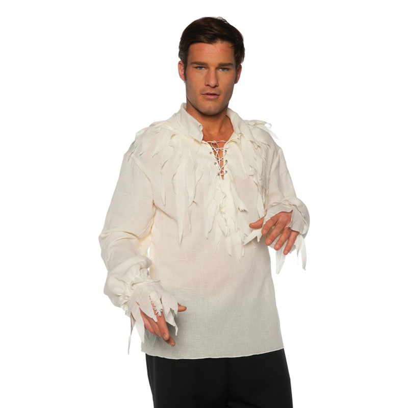 Tattered Pirate Shirt Cream Adult Costume One Size