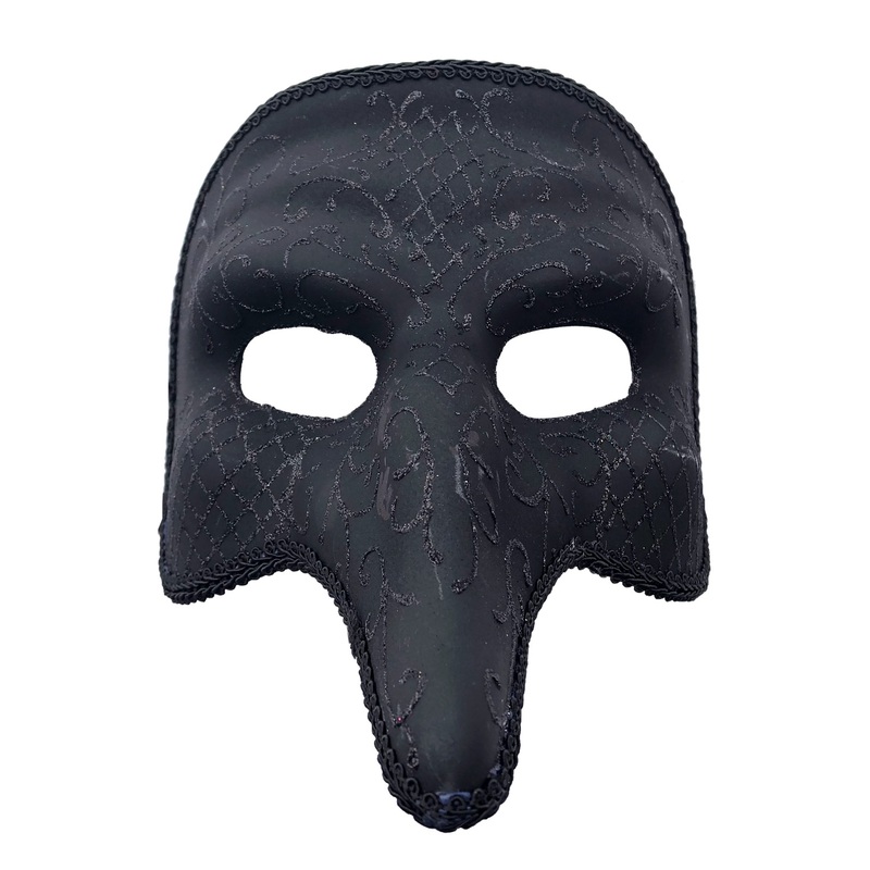 Venetian Filigree Zanni Mask (Black) Standard