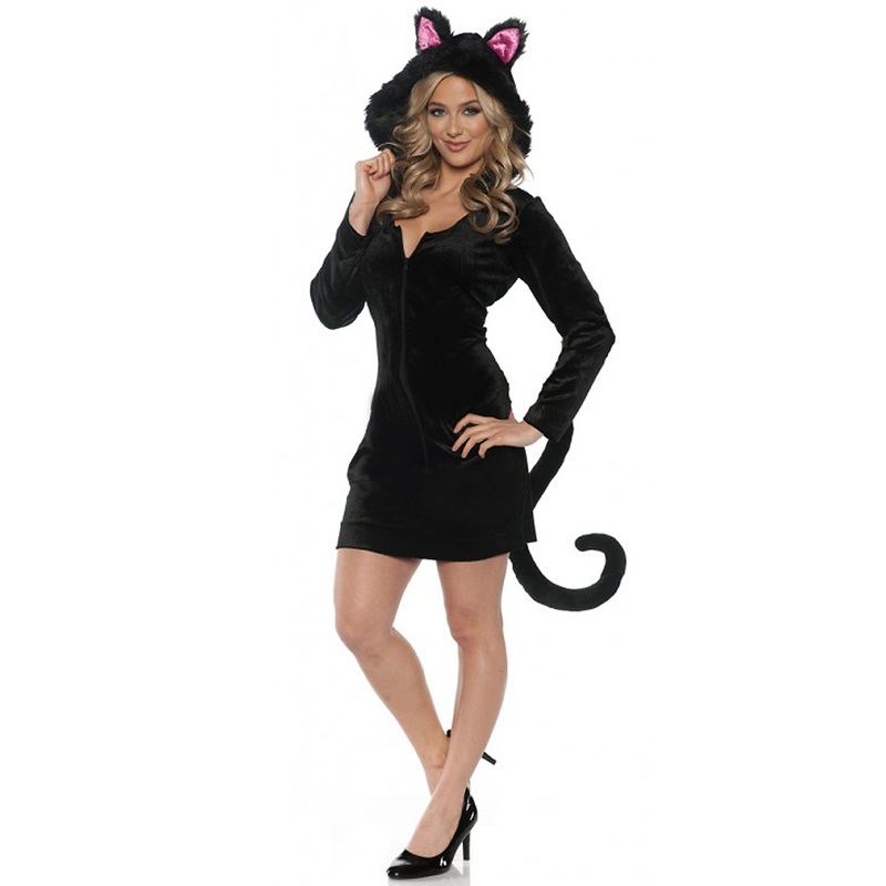 Black Cat Mini Dress Adult Costume Small