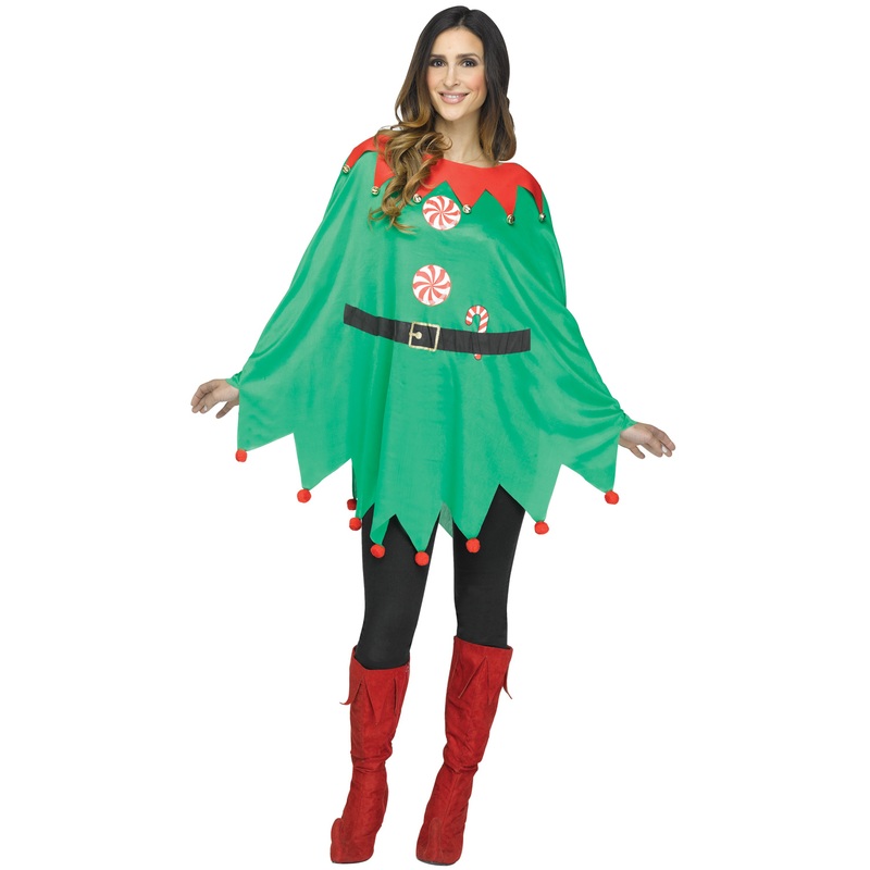Elf Poncho Adult Costume Standard