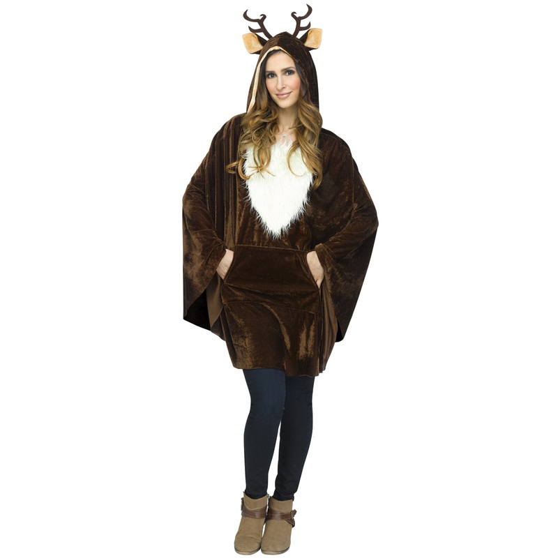 Reindeer Poncho Adult Costume Standard