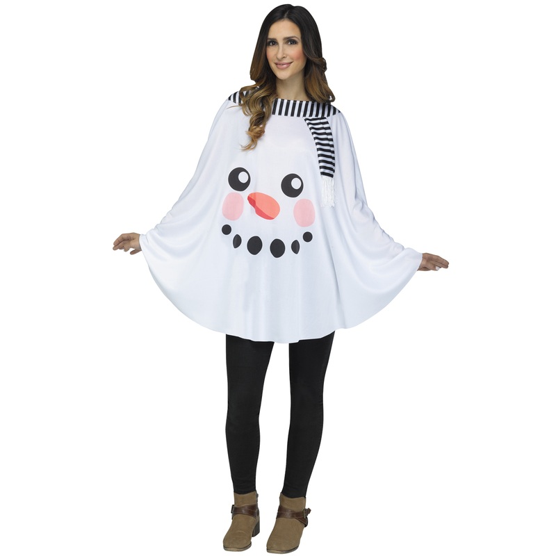 Snowman Poncho Adult Costume Standard