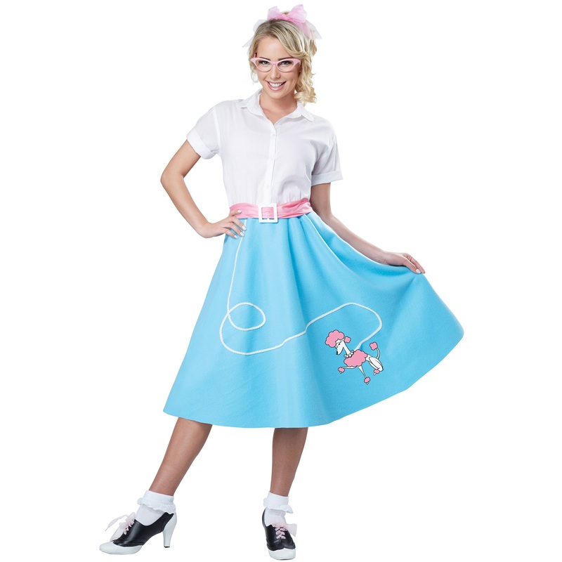 50s Blue Poodle Skirt Adult Costume X-Small