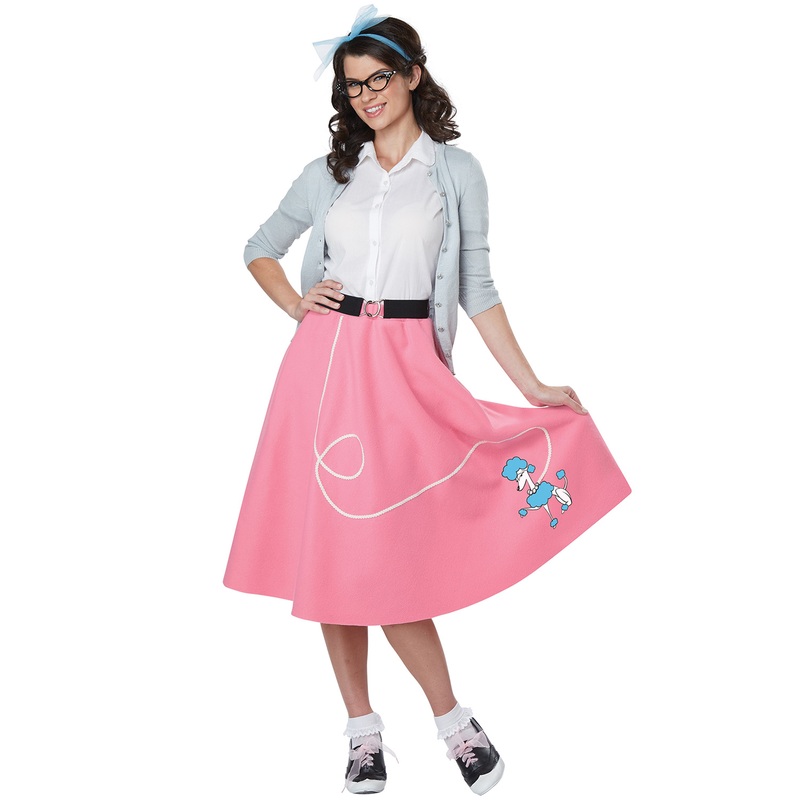 50s Pink Poodle Skirt Adult Costume X-Small