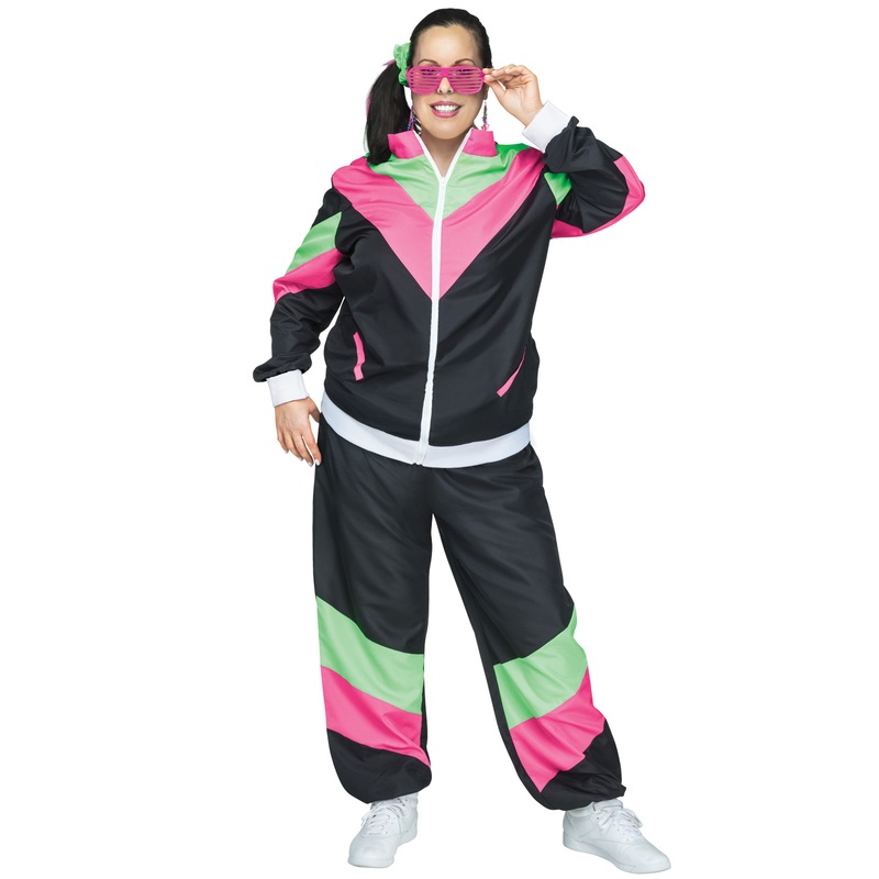 80s Female Track Suit Plus Size Costume 1XL