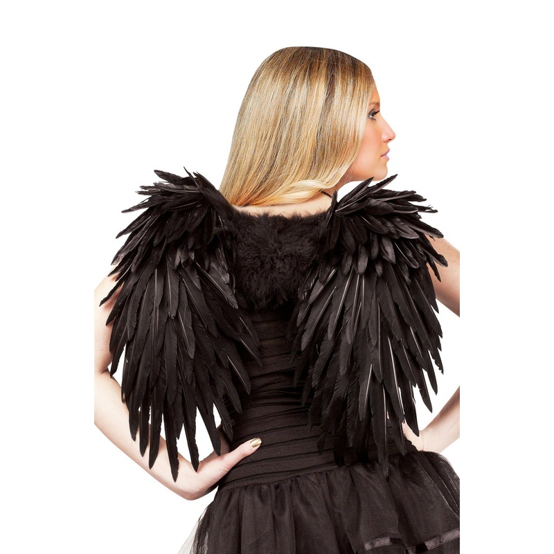 Angel Feather Wings (Black) Standard