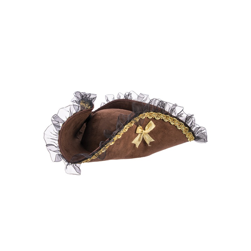 Tricorner Female Pirate Hat (Brown) Standard