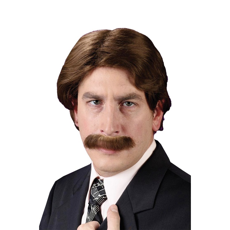 70s Man Wig and Moustache Standard
