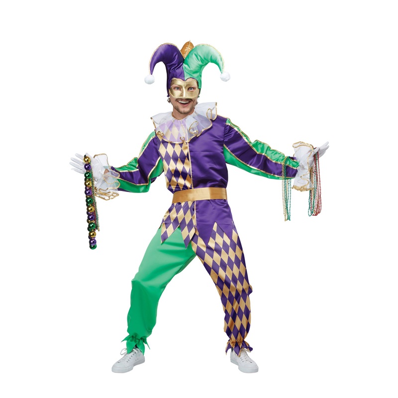 Festive Mardi Gras Jester Adult Costume X-Small