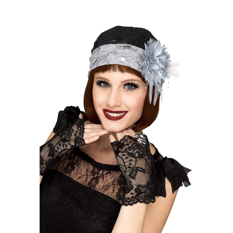 Flapper Cloche and Gloves Set Champagne