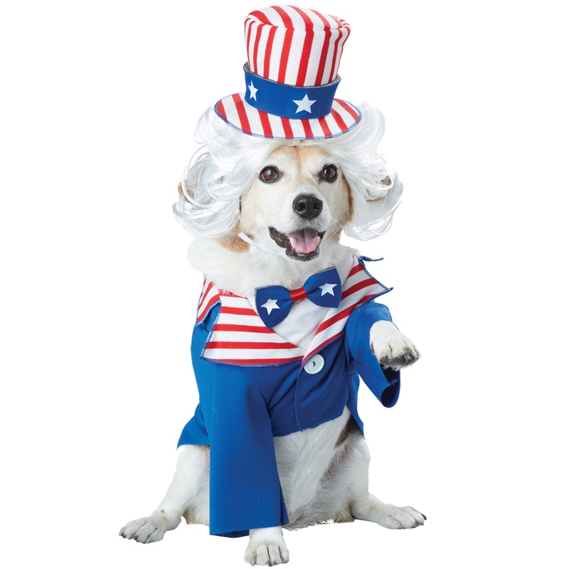 Patriotic Uncle Sam Pet Costume X-Small