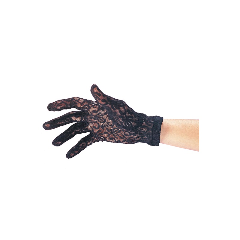 Victorian Lace Gloves Black