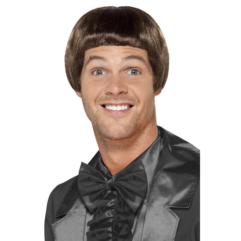 90s Bowl Cut Wig (Brown) Standard