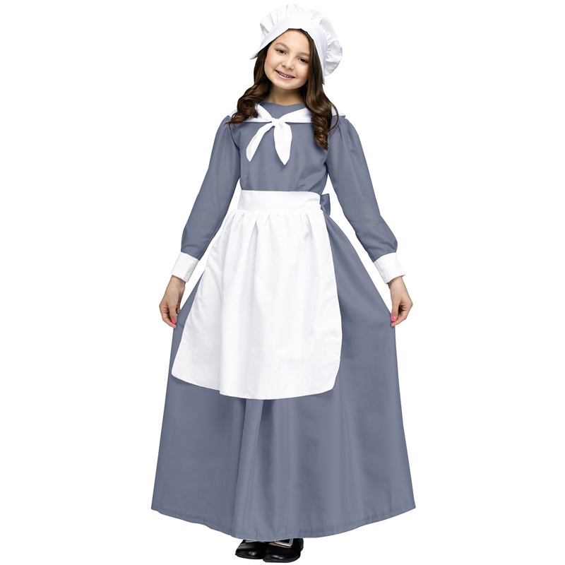 American Pilgrim Girl Child Costume Small