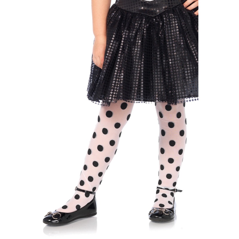 Girls' Sheer Polka Dot Tights Small