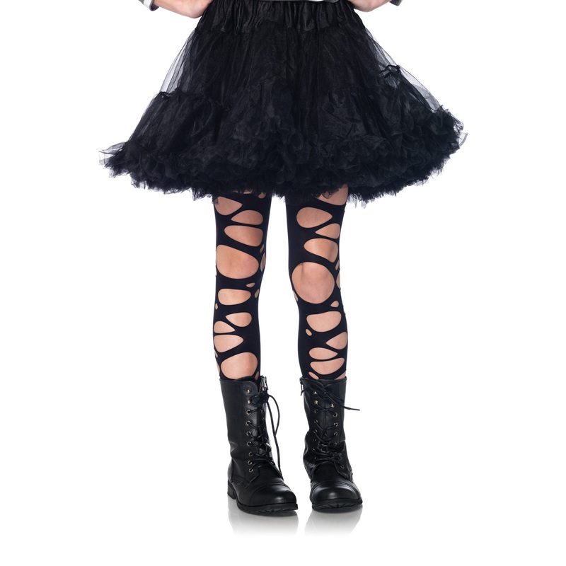Girls' Tattered Tights Large