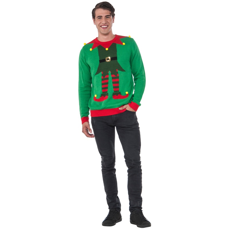 Green Elf Sweater Adult Costume Small