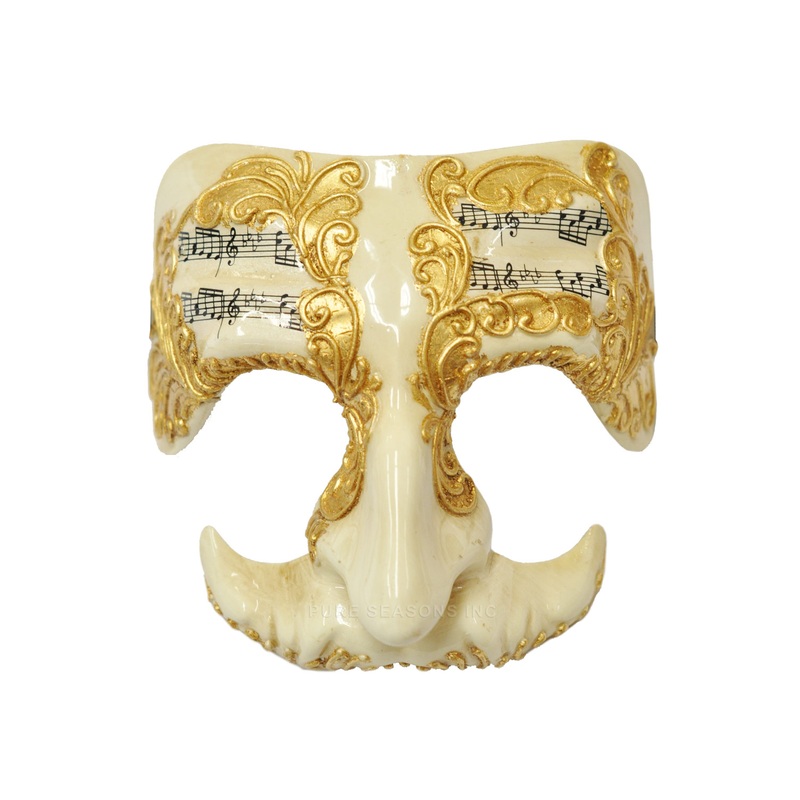 Harmonious Ceffo Masquerade Mask (White/Gold) Standard