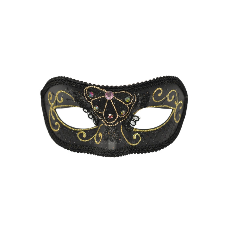 Pavone Masquerade Mask (Black) Standard